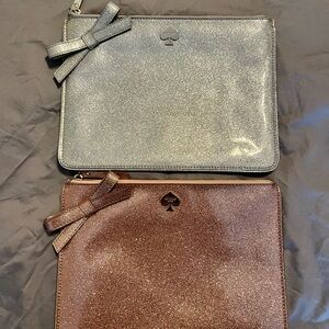 NWOT Kate Spade glittery clutches. Bride bridesmaid.